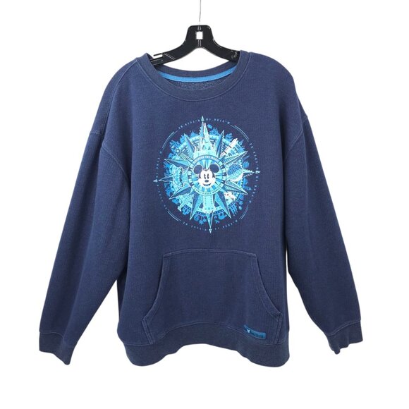 Disney Parks Mickey Mouse Graphic Sweatshirt Sweater Adult XXL Kangaroo Pocket - Picture 2 of 16